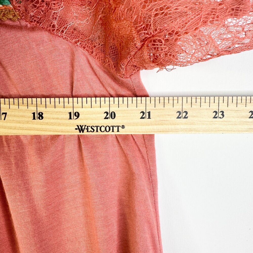 Blank London Anthropologie Top Women LP Pink Coral Embroidery Cottage Bohemian - Picture 7 of 8